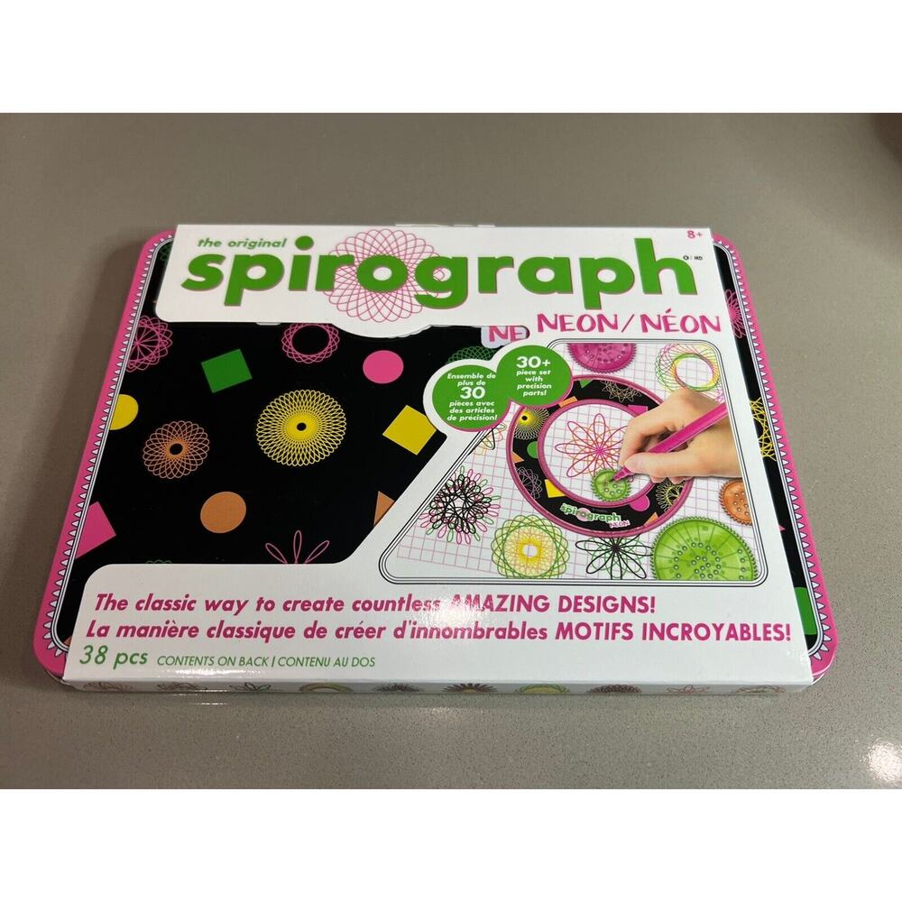 Spirograph Design Set for Kids Drawing Craft Tin - Neon